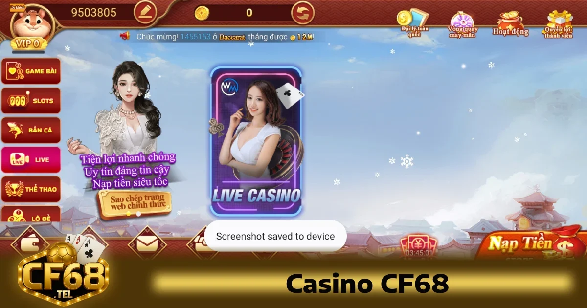 Casino CF68 1 Casino CF68 tự hào sở hữu một danh mục game đa dạng, gồm các trò chơi phổ biến nhất