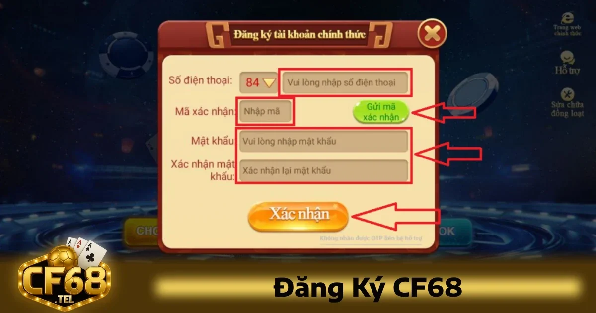 Cf68 24 Để bắt đầu tham gia vào thế giới giải trí, người chơi chỉ cần thực hiện một vài bước đơn giản trong quy trình đăng ký.